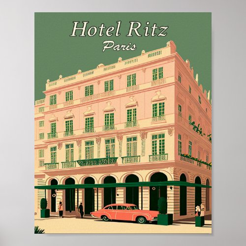 Hotel Ritz Paris Minimalist Vintage Art Poster