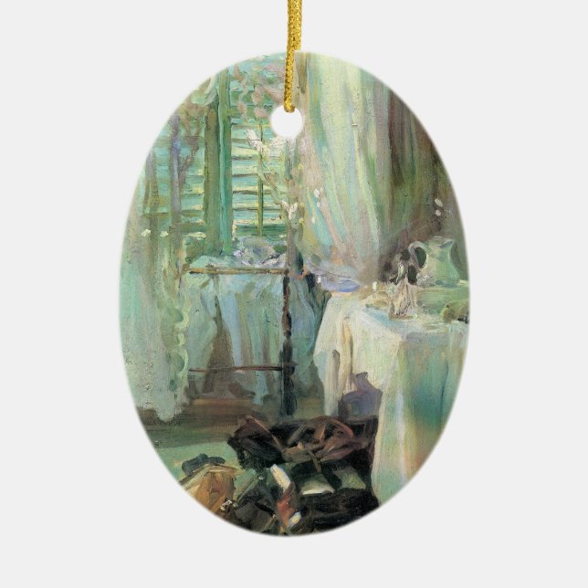 Hotel Room by John Singer Sargent Ceramic Ornament (Front)