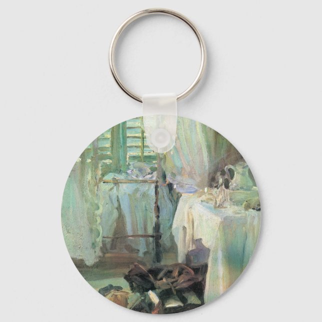 Hotel Room by John Singer Sargent Keychain (Front)