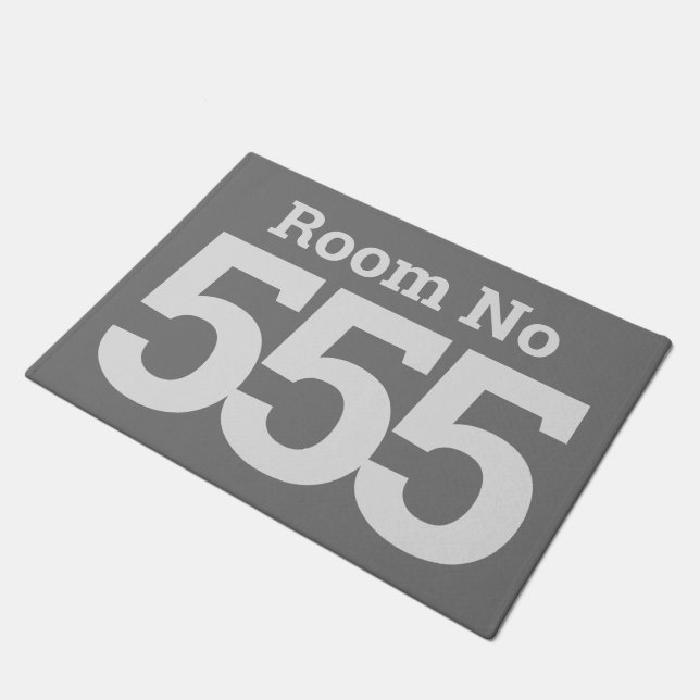 Hotel Room Floor Mat with Printed Room Number (Angled)