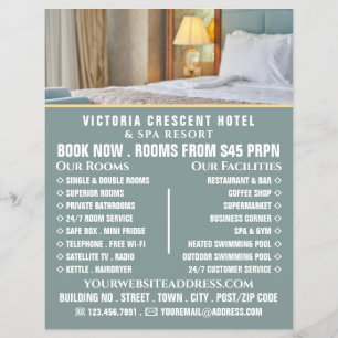 Hotel Room, Hotel Accommodation Advertising Flyer