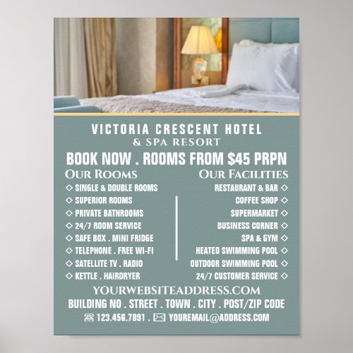 Hotel Room Hotel Accommodation Advertising Poster