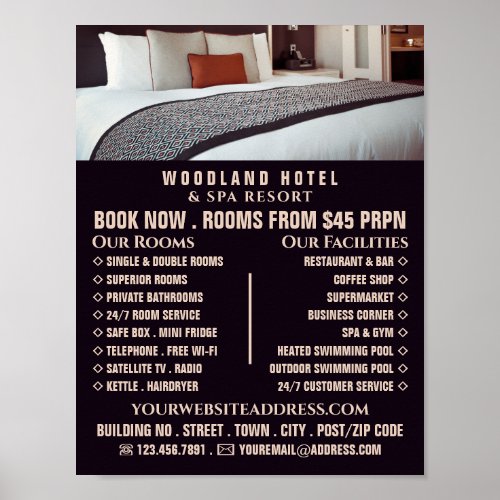 Hotel Room Hotel Accommodation Advertising Poster