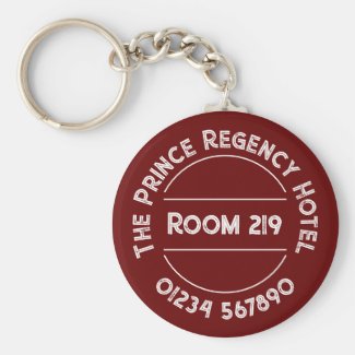 Hotel Room Keyring with Room Number