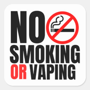 Hotel room no smoking sign square sticker