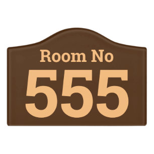 Hotel Room Number in Bold on a Door Sign