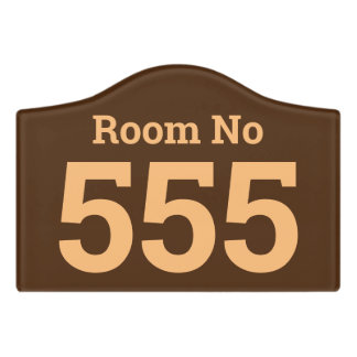 Hotel Room Number in Bold on a Door Sign