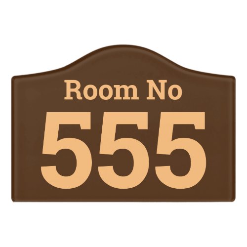 Hotel Room Number in Bold on a Door Sign