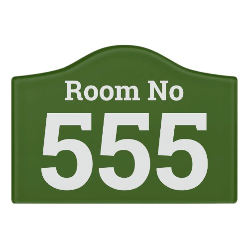 Hotel Room Number in Bold on a Door Sign