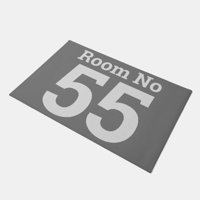 Hotel Room Number in Bold on a  Doormat (Angled)