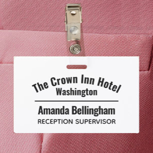 Hotel Staff Named Identity Badge