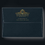 hotel Stationery Elegant Blue Gold Envelope<br><div class="desc">Luxury Design for Hotels and Resorts. Elegant and modern. Matching products can be found in Luxury Hotel Branding collection. You are welcome to visit my store for more beautiful products.</div>