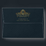 hotel Stationery Elegant Blue Gold Envelope<br><div class="desc">Luxury Design for Hotels and Resorts. Elegant and modern. Matching products can be found in Luxury Hotel Branding collection. You are welcome to visit my store for more beautiful products.</div>