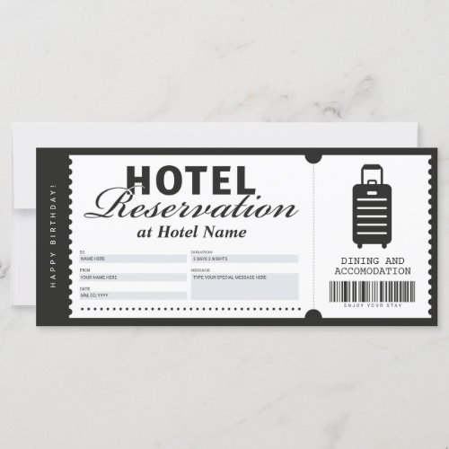 Hotel Stay Reservation Voucher Certificate