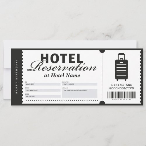 Hotel Stay Reservation Voucher Certificate Invitation