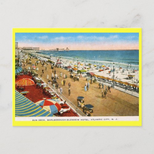 Hotel Sun Deck Atlantic City NJ Vintage Postcard