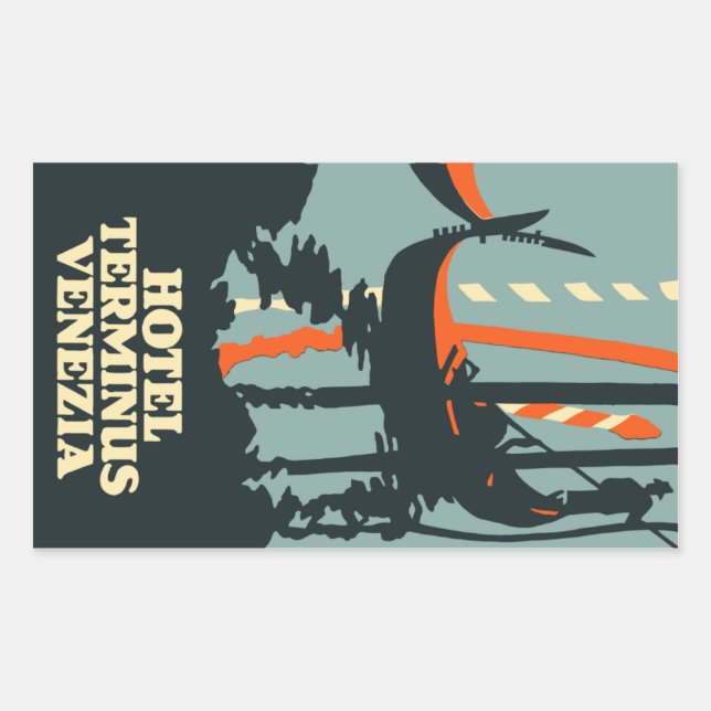 Hotel Terminus (Venezia - italy) Vector format Rectangular Sticker (Front)