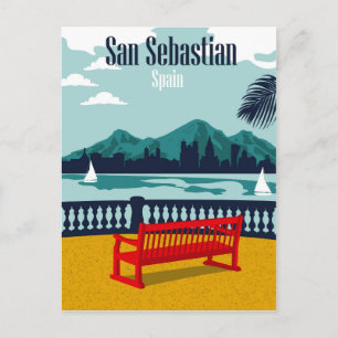 Hotel Terrace in San Sebastian, Spain Postcard