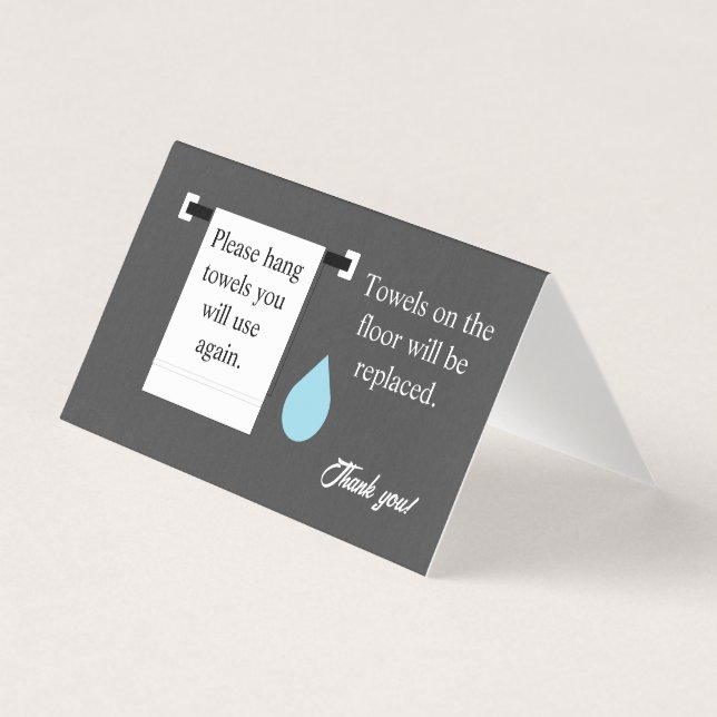 Hotel Towel Sign Business Card (Front)