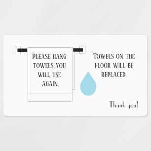 Hotel Towel Sign Business Card Labels