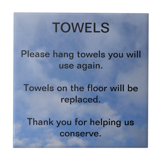 Hotel Towel Sign Tile