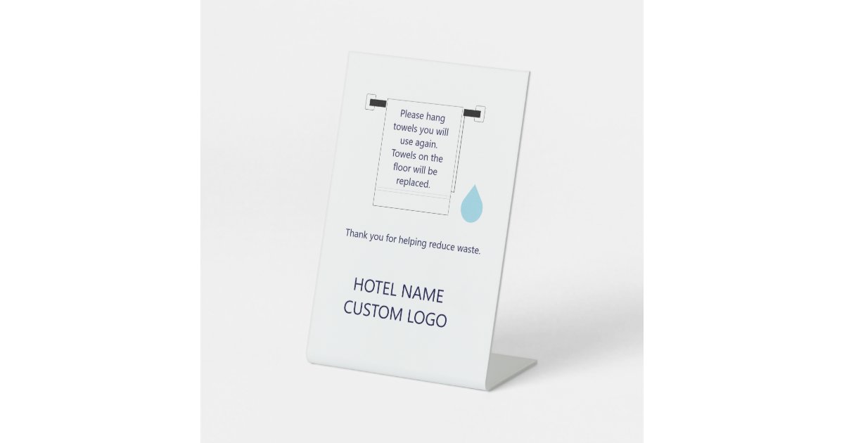 Hotel Towel Water Conservation Sign Zazzle