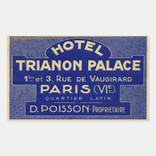Hotel Trianon Palace Paris France Rectangular Sticker