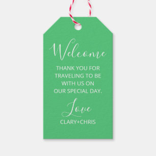 Hotel Welcome Tags, Out of Town Wedding Gift Bag T Tags
