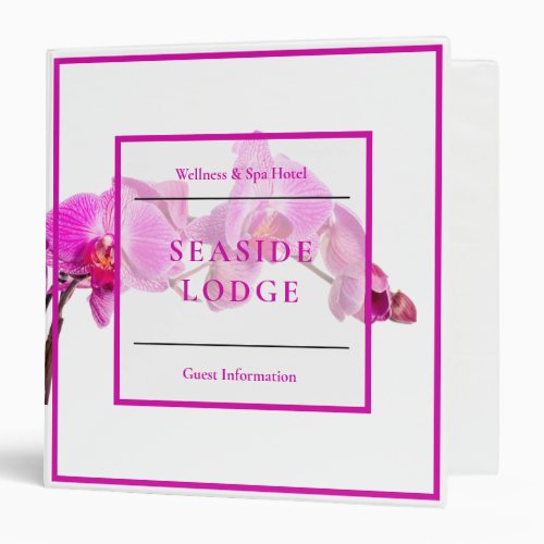 Hotel Wellness and Spa guest information 3 Ring Binder