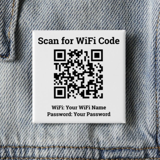 Hotel Wifi Details Plus QR Code on Wearable Staff Button (Creator Uploaded)