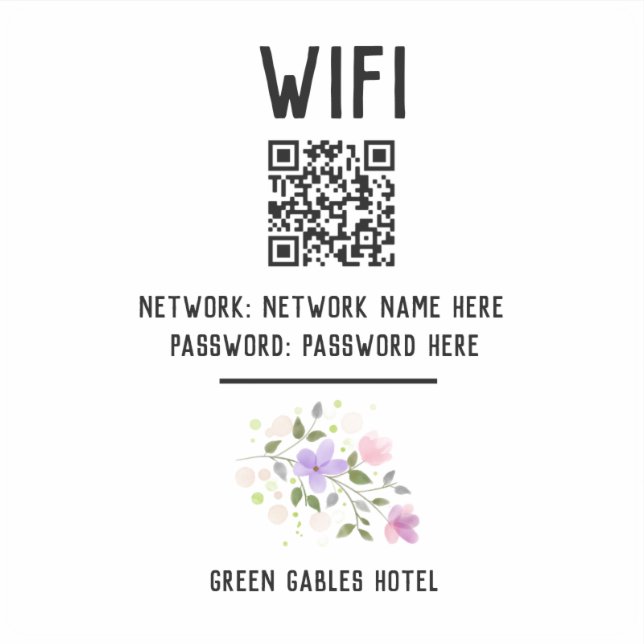Hotel WiFi Sticker with QR Code (Front)