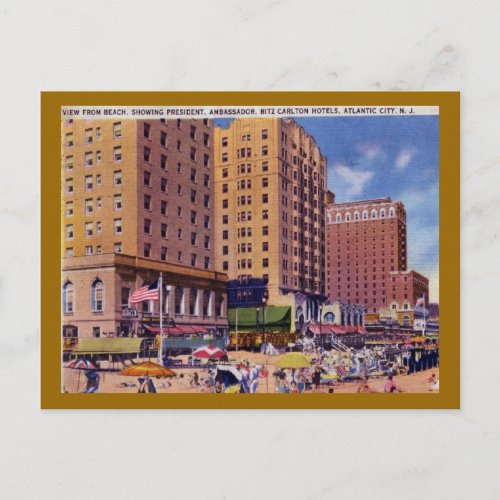 Hotels Atlantic City New Jersey 1933 Vintage Postcard