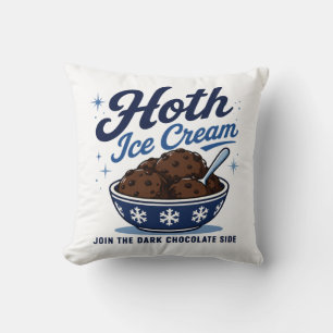 Hoth Ice Cream Dark Chocolate Funny Throw Pillow