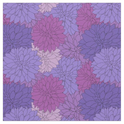Hothouse Dahlias Purple Floral Print Fabric