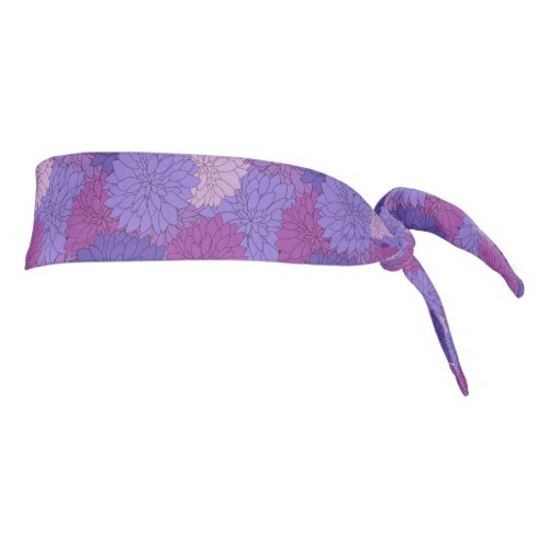 Hothouse Dahlias Purple Floral Print Tie Headband