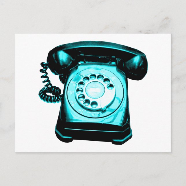 Hotline in Cyan Postcard (Front)