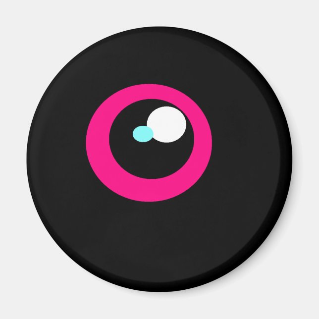 HotPink Monster Fridge Eye magnet #2 (Front)