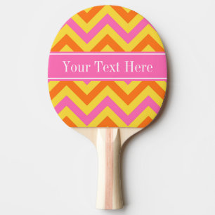 HotPink Pineapple Pumpkin LG Chevron Name Monogram Ping-Pong Paddle