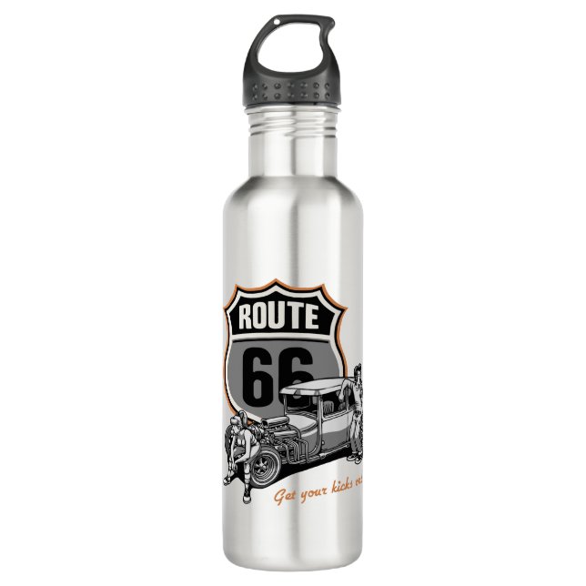 Hotrod 66 stainless steel water bottle (Front)
