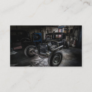 Hotrod in a Garage Business Card