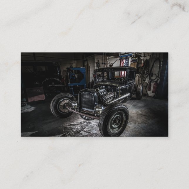 Hotrod in a Garage Business Card (Front)