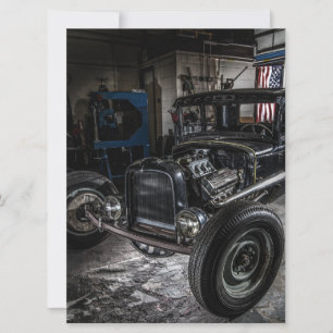 Hotrod in a Garage Invitation