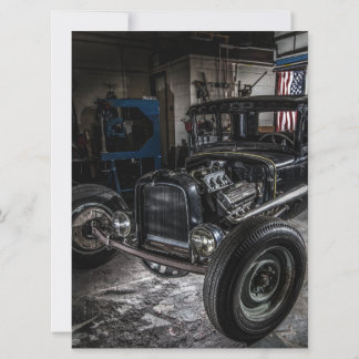 Hotrod in a Garage Invitation