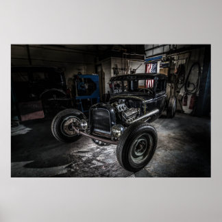 Hotrod in a Garage Poster/Print Poster