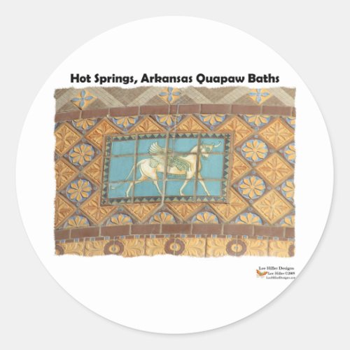 HotSprings AR Quapaw Dome Tiles II Gifts Apparel Classic Round Sticker