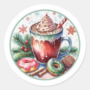Hott Coco w/ Donuts Christmas Stickers