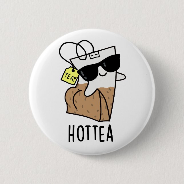 Hottea Funny Hot Tea Pun  Button (Front)