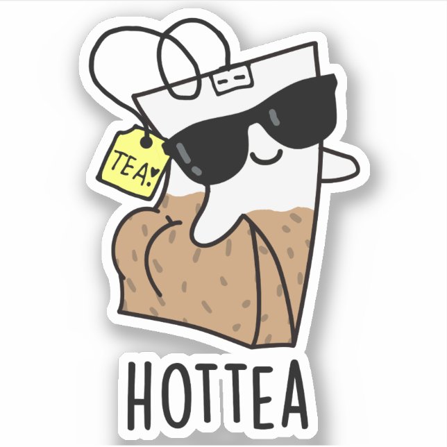 Hottea Funny Hot Tea Pun  Sticker (Front)