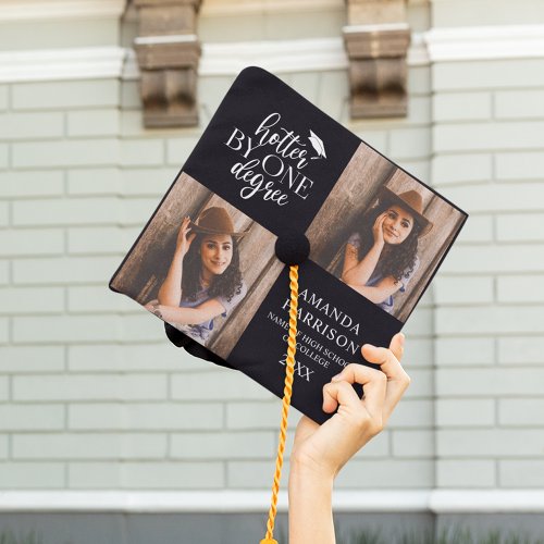 Hotter By One Degree 2 Photo Graduation Cap Topper