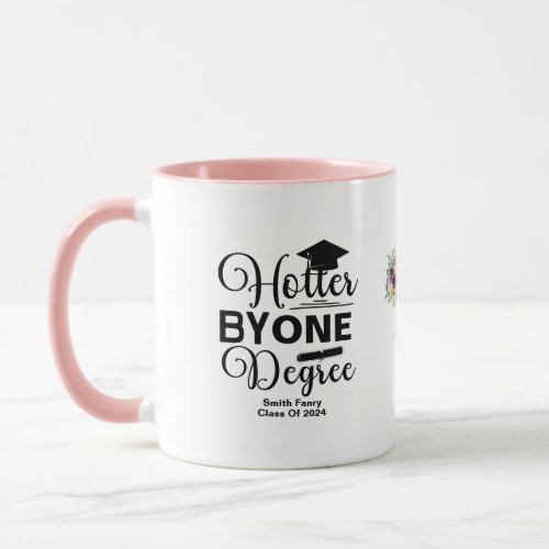 Hotter By One Degree Graduation black and white Mug